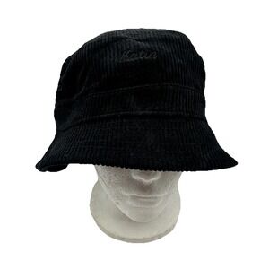 Katin Script Bucket Hat Mens Sz S/M Black Corduroy 100% Cotton NWT